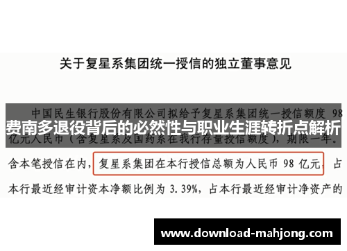 费南多退役背后的必然性与职业生涯转折点解析
