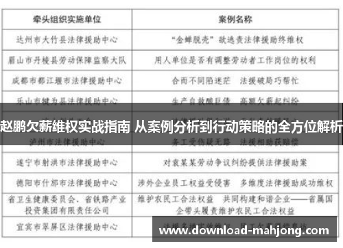 赵鹏欠薪维权实战指南 从案例分析到行动策略的全方位解析 赵鹏欠薪维权实战指南 从案例分析到行动策略的全方位解析