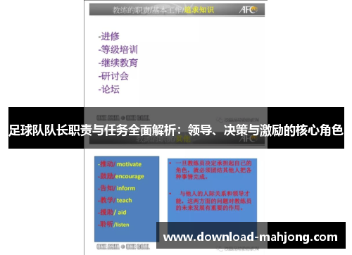 足球队队长职责与任务全面解析:领导、决策与激励的核心角色 足球队队长职责与任务全面解析:领导、决策与激励的核心角色
