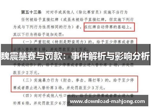魏震禁赛与罚款:事件解析与影响分析 魏震禁赛与罚款:事件解析与影响分析